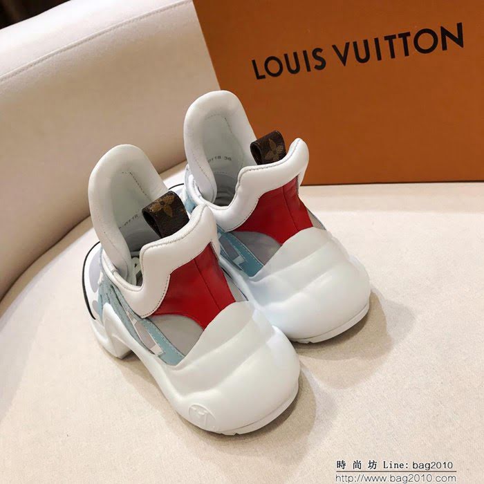 路易威登LV 2019爆款 LV經典Stellar 運動鞋 藍色Monogram牛仔布 高幫女休閒鞋  dsX2439